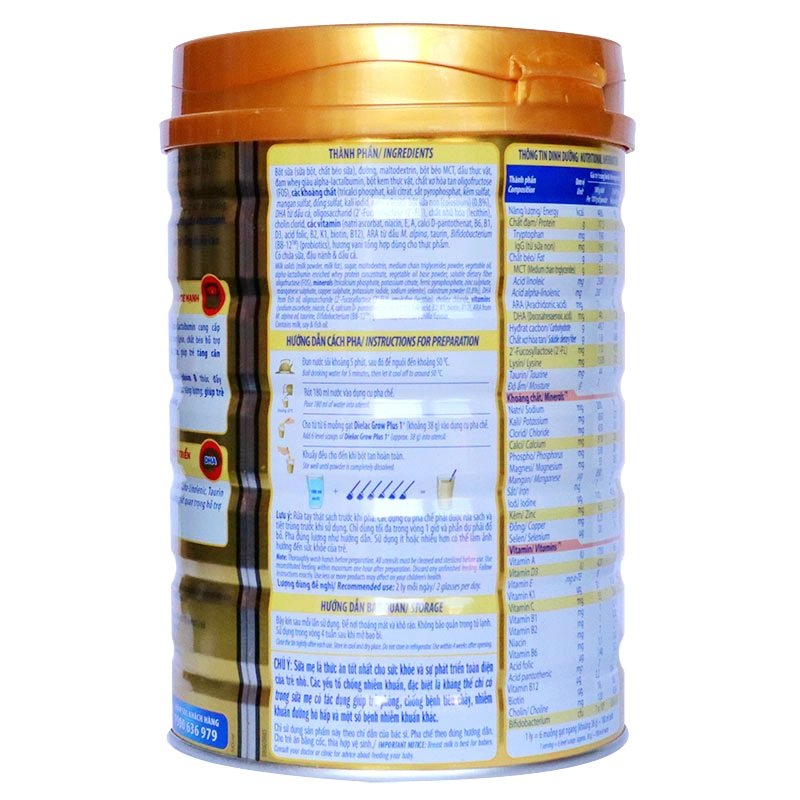 Sữa Dielac Grow Plus 1+ 900g (trẻ từ 1 – 2 tuổi)