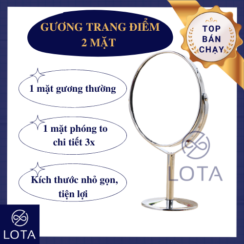 2 sides makeup mirror - round, oval