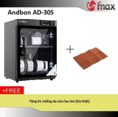 Tủ chống ẩm Andbon AD-30S (30 Lít) - Công nghệ Japan + Tặng da lau len (Da thật)