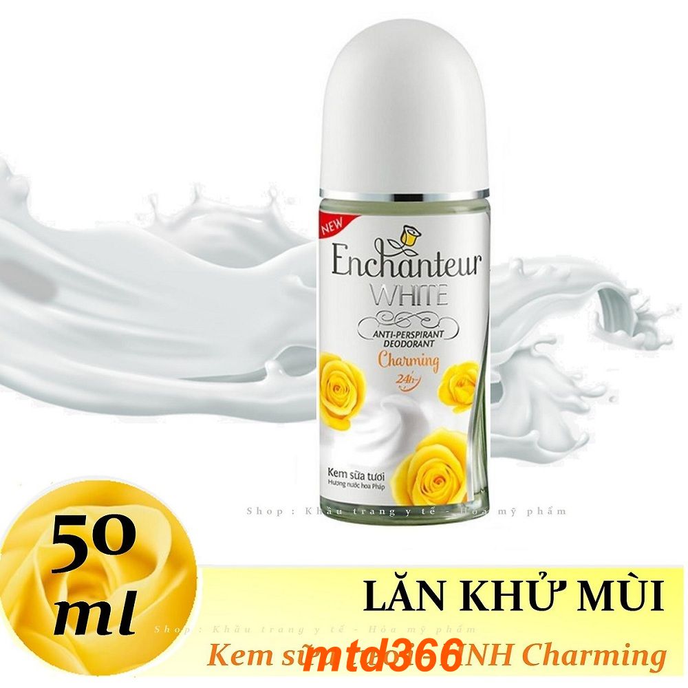 Lăn Khử Mùi 50ml White Charming Enchanteur.