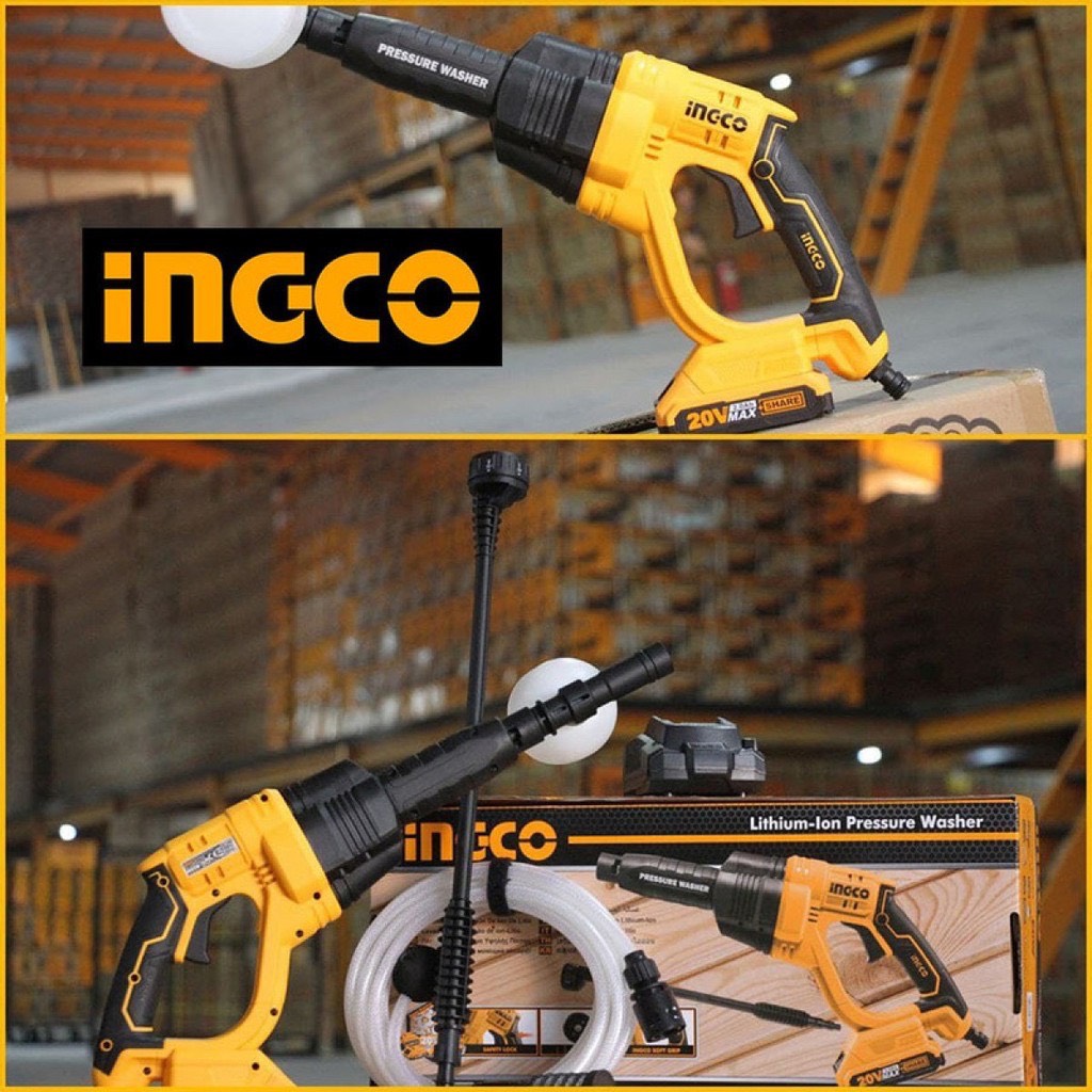 [HCM]Máy xịt rửa xe dùng pin Lithium 20V Ingco CPWLI2008