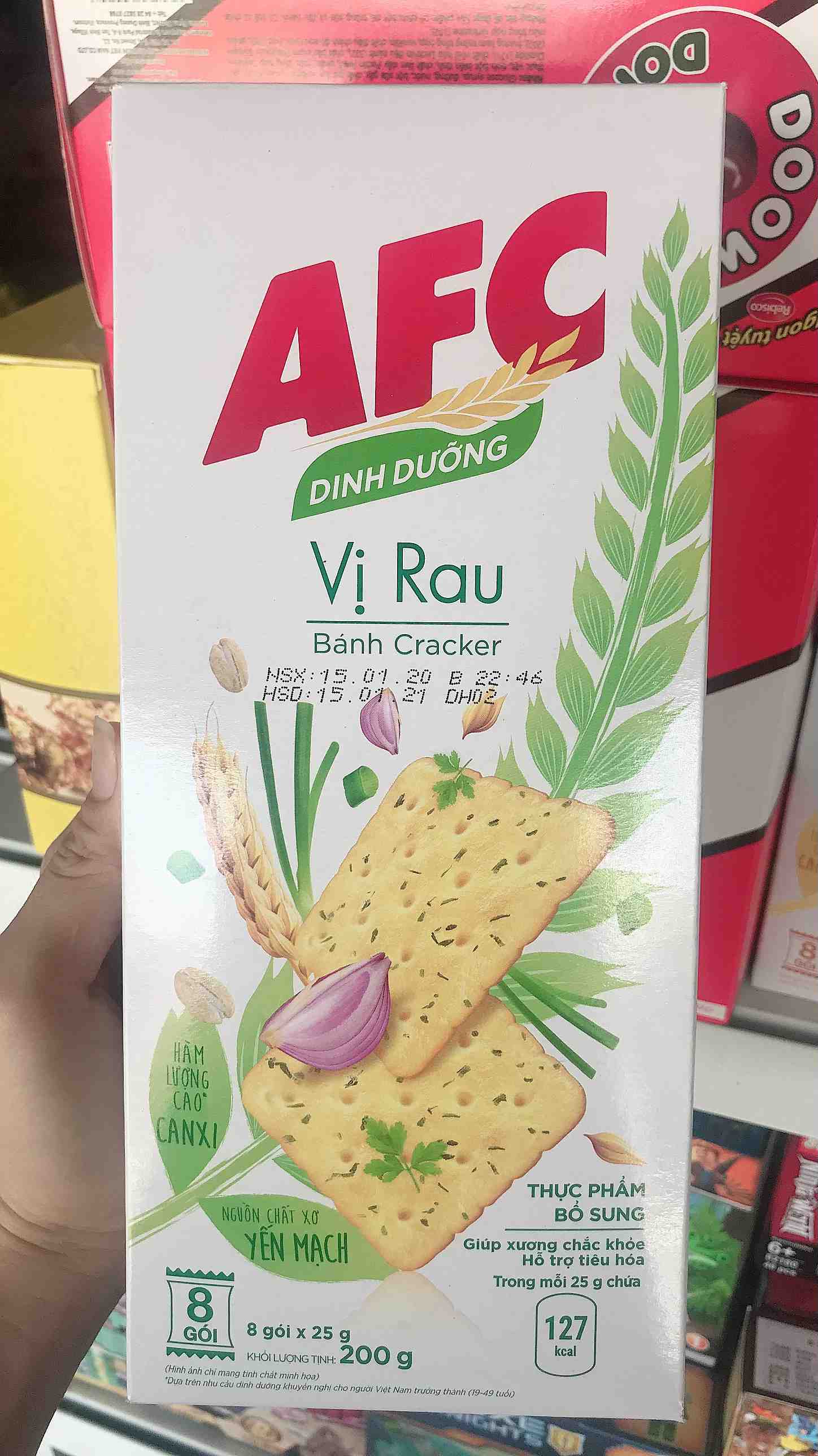 Bánh AFC 200g vị rau và vị lúa mì