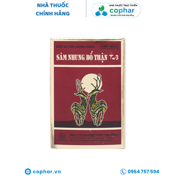 SÂM NHUNG BỔ THẬN TW3 , hộp 30 viên.