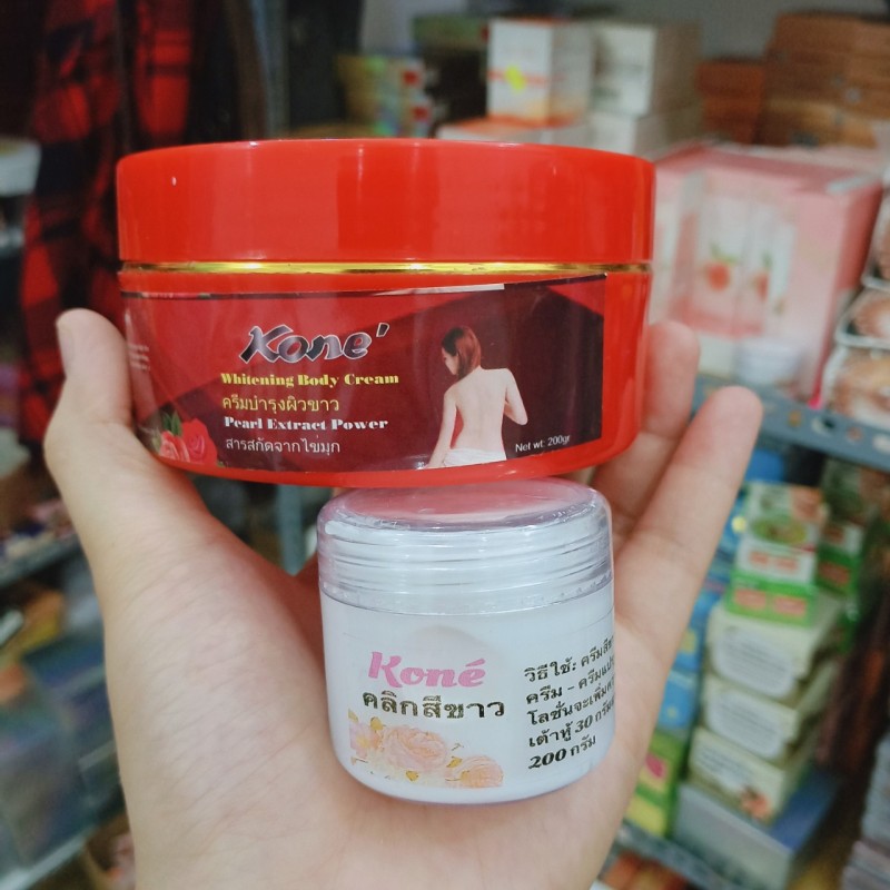 Combo Siêu kích trắng Kone và Kem body Kone dưỡng ẩm trắng da Thái lan