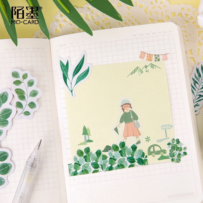 [HD27] Bộ 45 hình dán sticker Hoa Cỏ trang trí sổ tay DIY