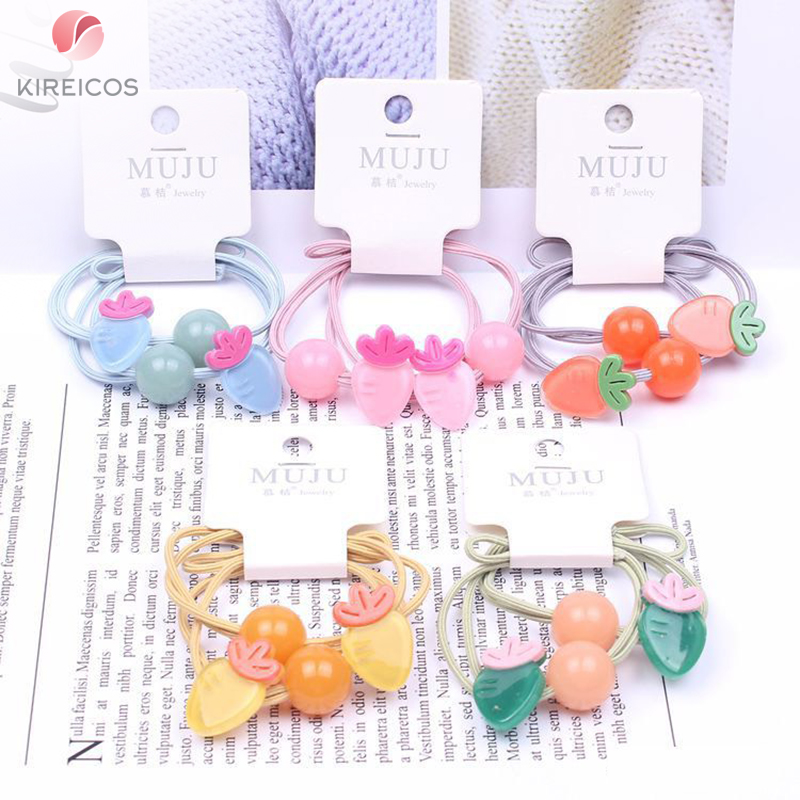 [HCM]Set 2 Sợi Dây Cột Cột Tóc Cho Bé Hình Trái Cây B301