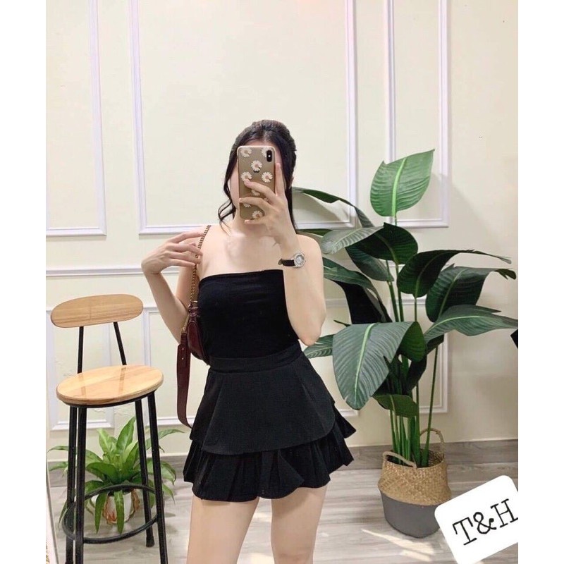 chân váy xếp ly 2 tầng C002