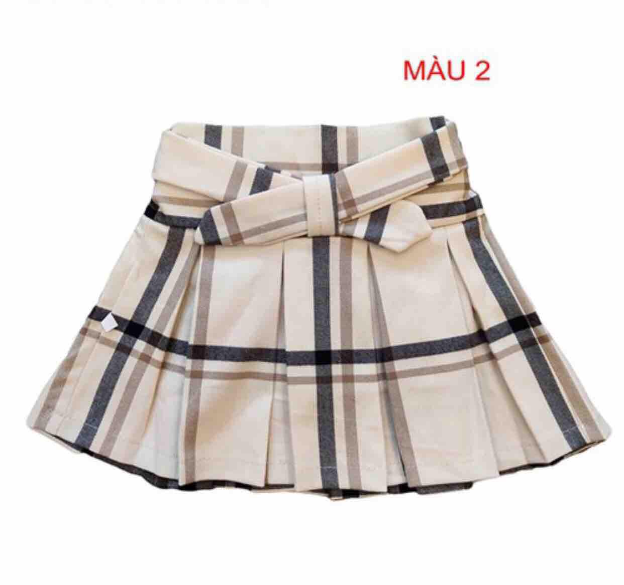 Chân váy kẻ dễ thương cho bé gái