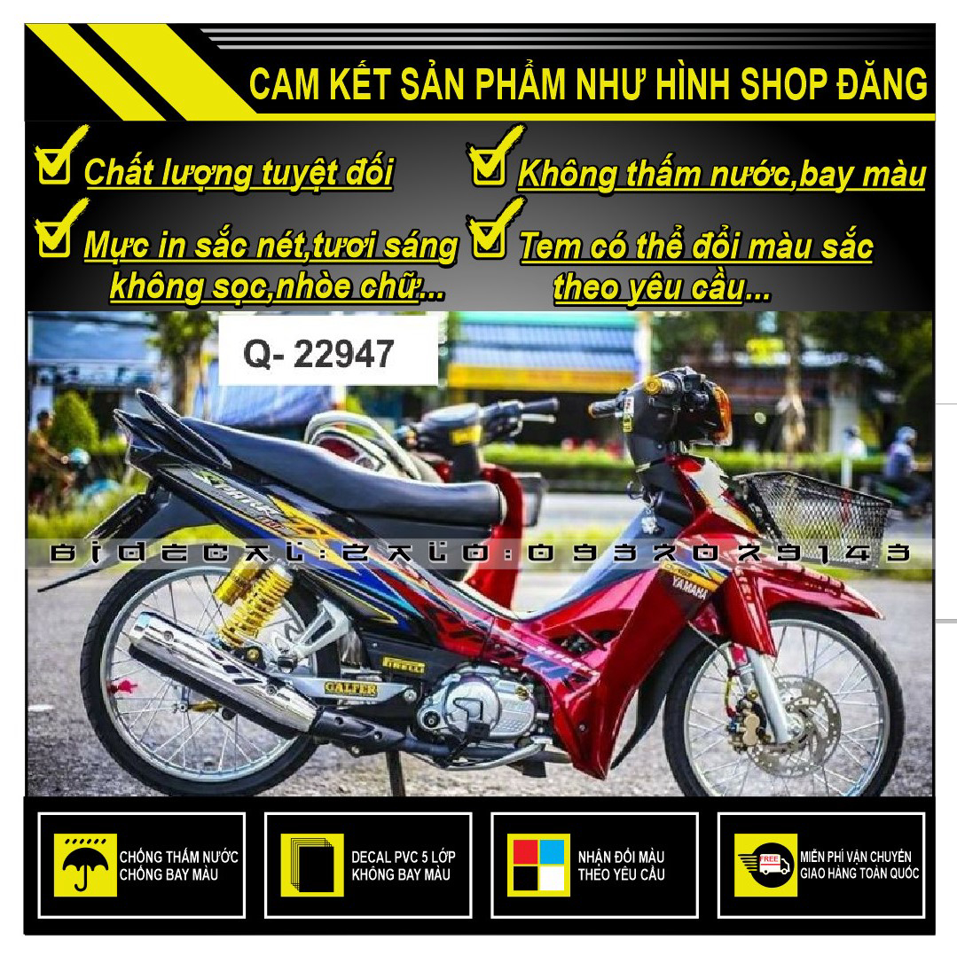 Tem rời sirius mẫu spark zx phối đỏ đen - ct89