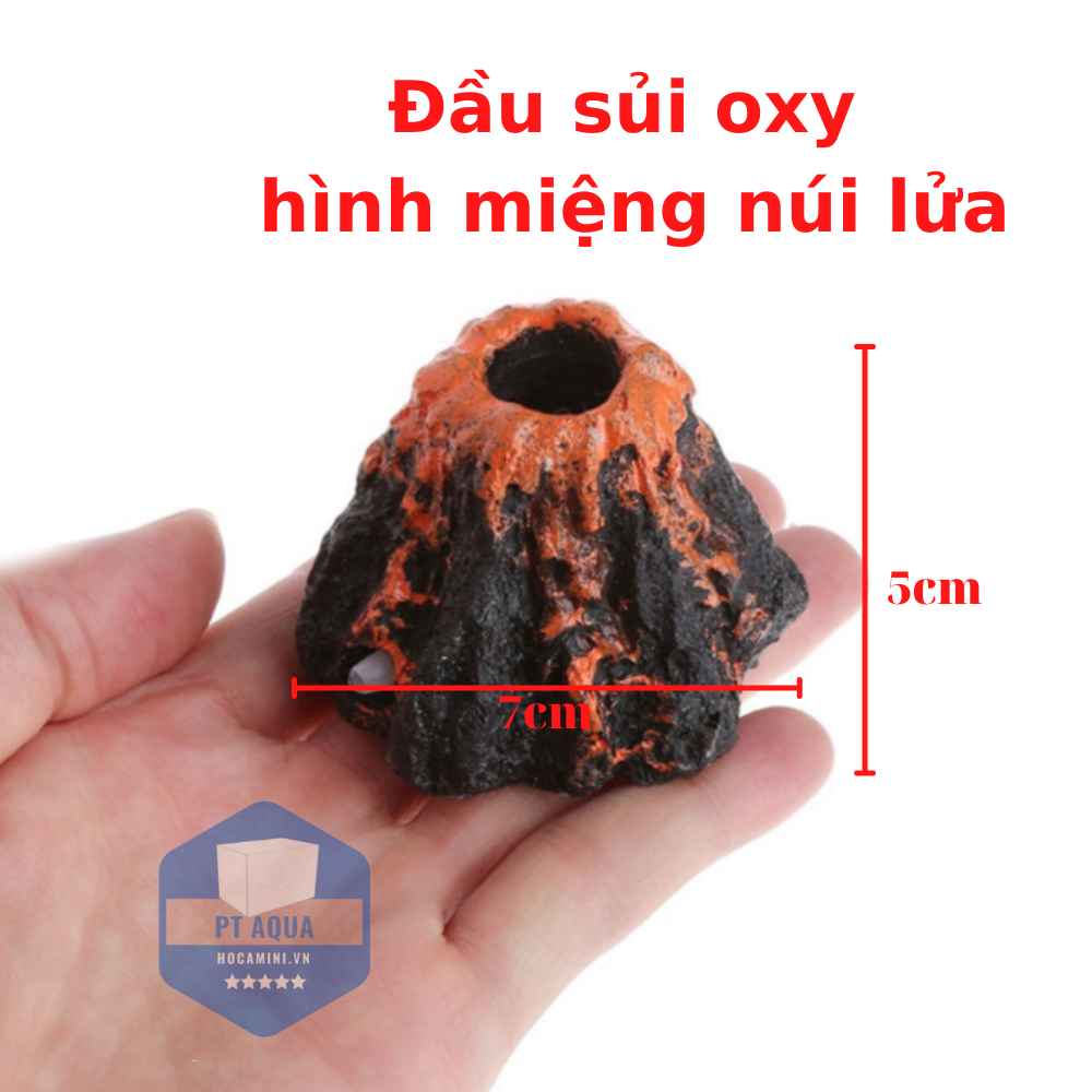 [Hoàn Tiền 10%] Đầu sủi oxy hình núi lửa trang trí hồ cá