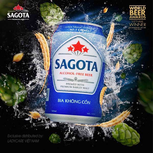 [Mua 2 pack tặng 1 pack cùng loại] Pack 4 lon Bia Sagota Không 330ml/lon