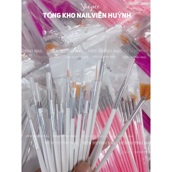 Bộ cọ nail 15 cây  cọ vẽ móng nhiều kiểu