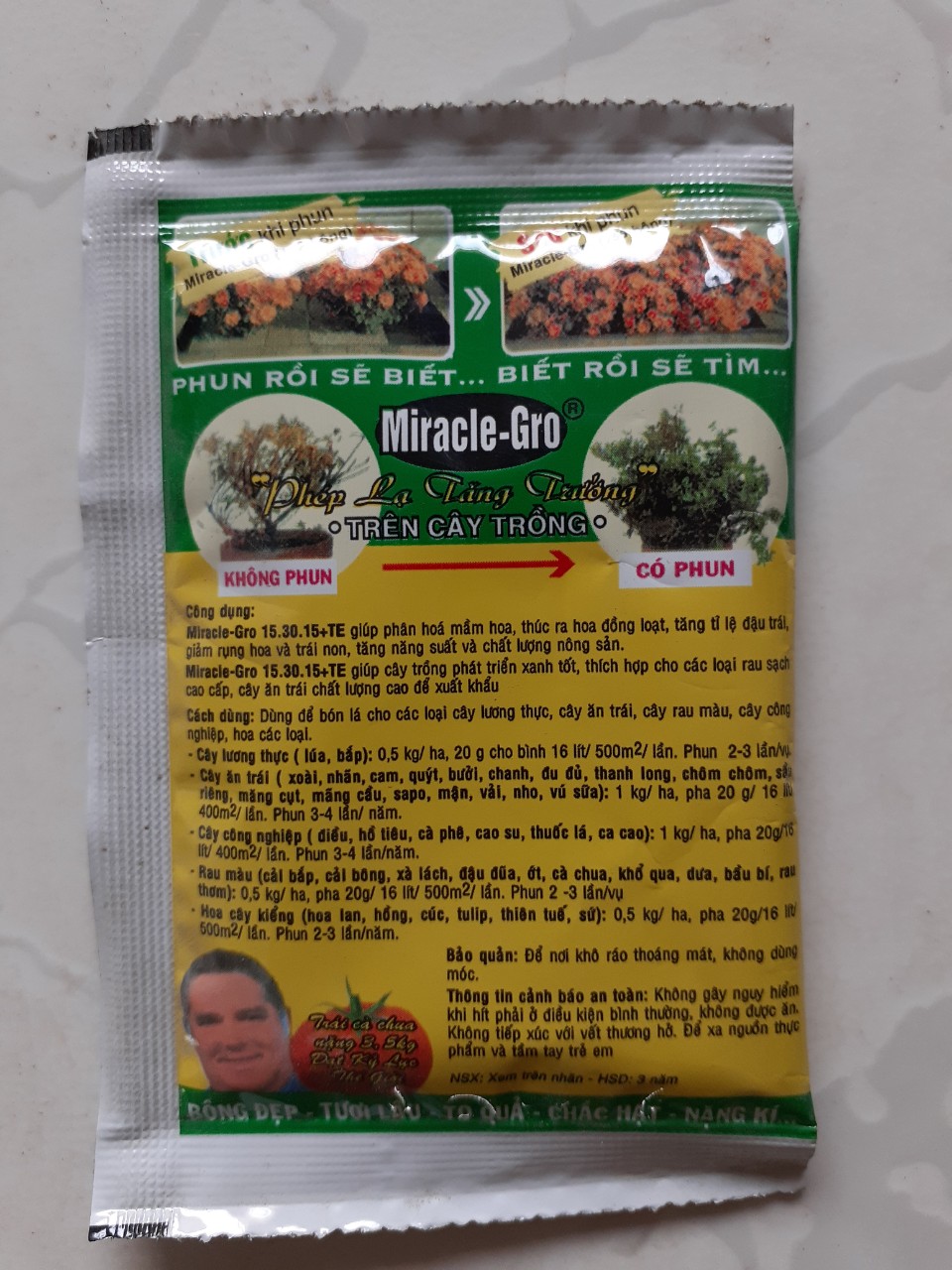 Phân bón lá Miracle - Gro - COMBO 10 gói