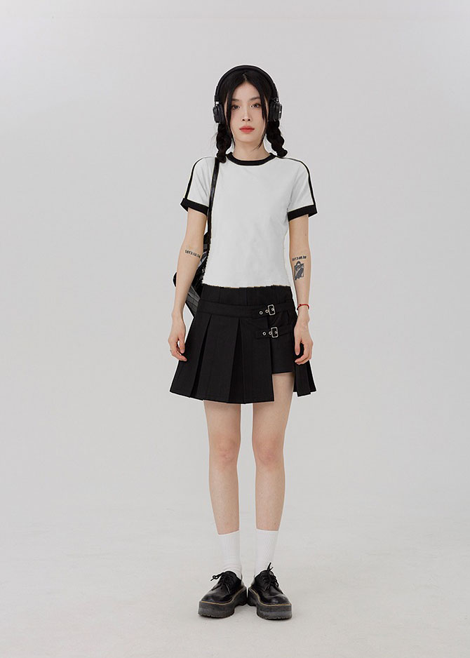 Áo baby tee phối trơn ABPVT01 Miucho cotton cổ tròn in basic