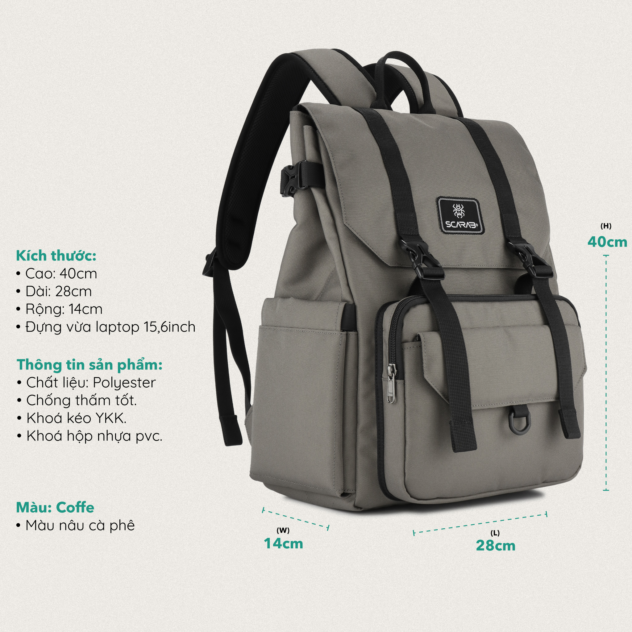 Balo Đi Học SCARAB - ADVENTURE Unisex