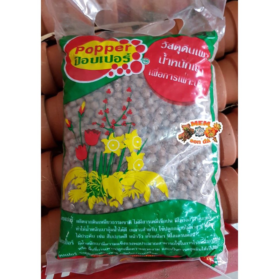 Hòn đất nung hạt trung bịch nhỏ 1 lít