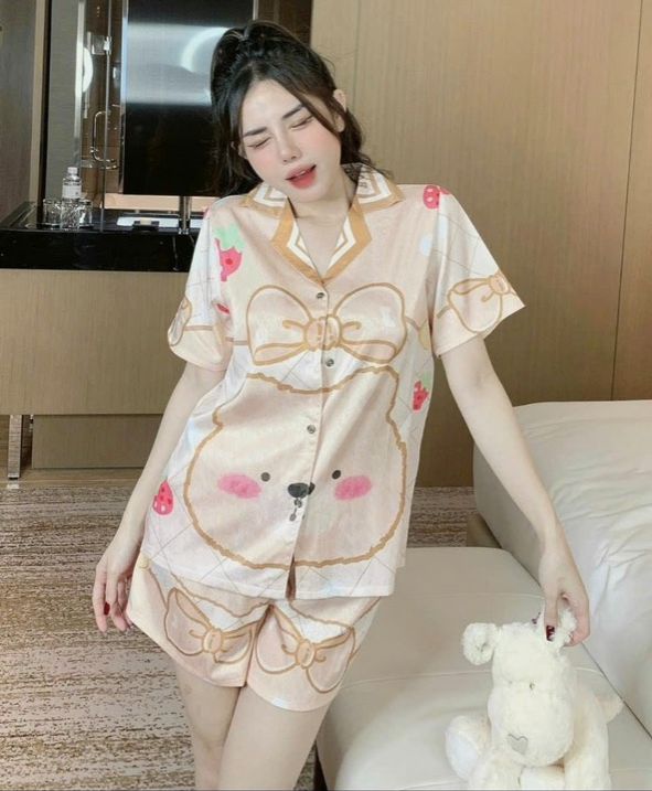 Sét bộ satin lụa hoạ tiết cao cấp siêu sang.