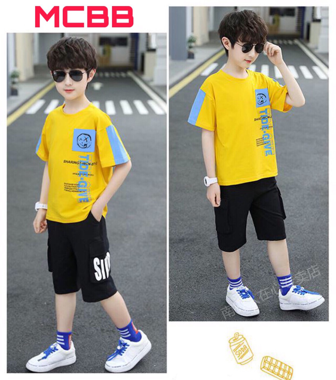 Mcbb 24-49kg 100% vải cotton đồ bộ bé trai áo phông bé trai cổ tròn tay ngắn quần short bé trai quần đùi cho bé trai quần túi hộp bé trai cargo áo thun bé trai bộ cộc tay bé trai bộ quần áo bé trai quần áo trẻ em đồ bộ mặc nhà bé trai mùa hè 1-18 tuổi nam