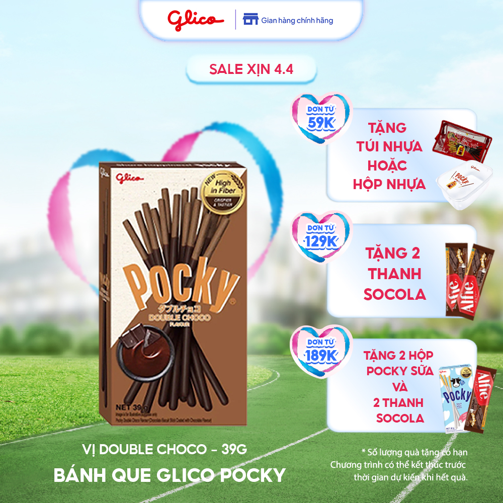 Hộp Lẻ - Bánh Que Socola Glico Pocky Double Choco Phủ Kem Socola