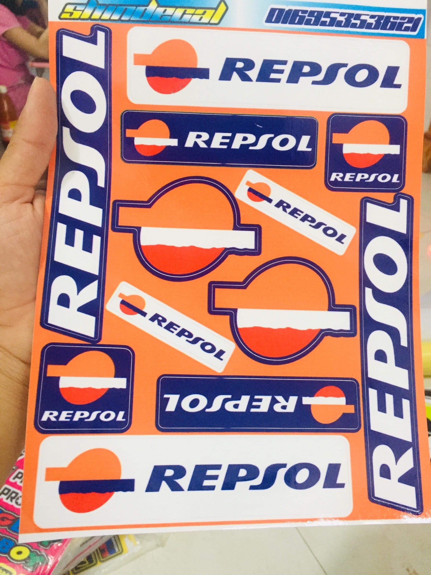 Bộ tem logo Repsol kích thước A4