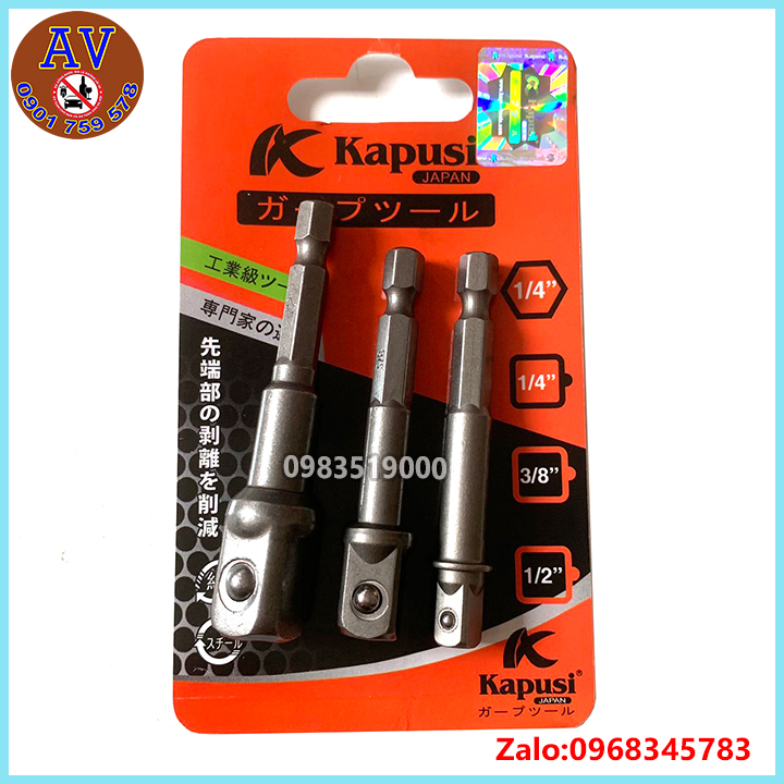 Đầu chuyển tuýp từ bắn vít sang bù lông đầu tuýp 1/2 3/8 1/4 kapusi chính hãng