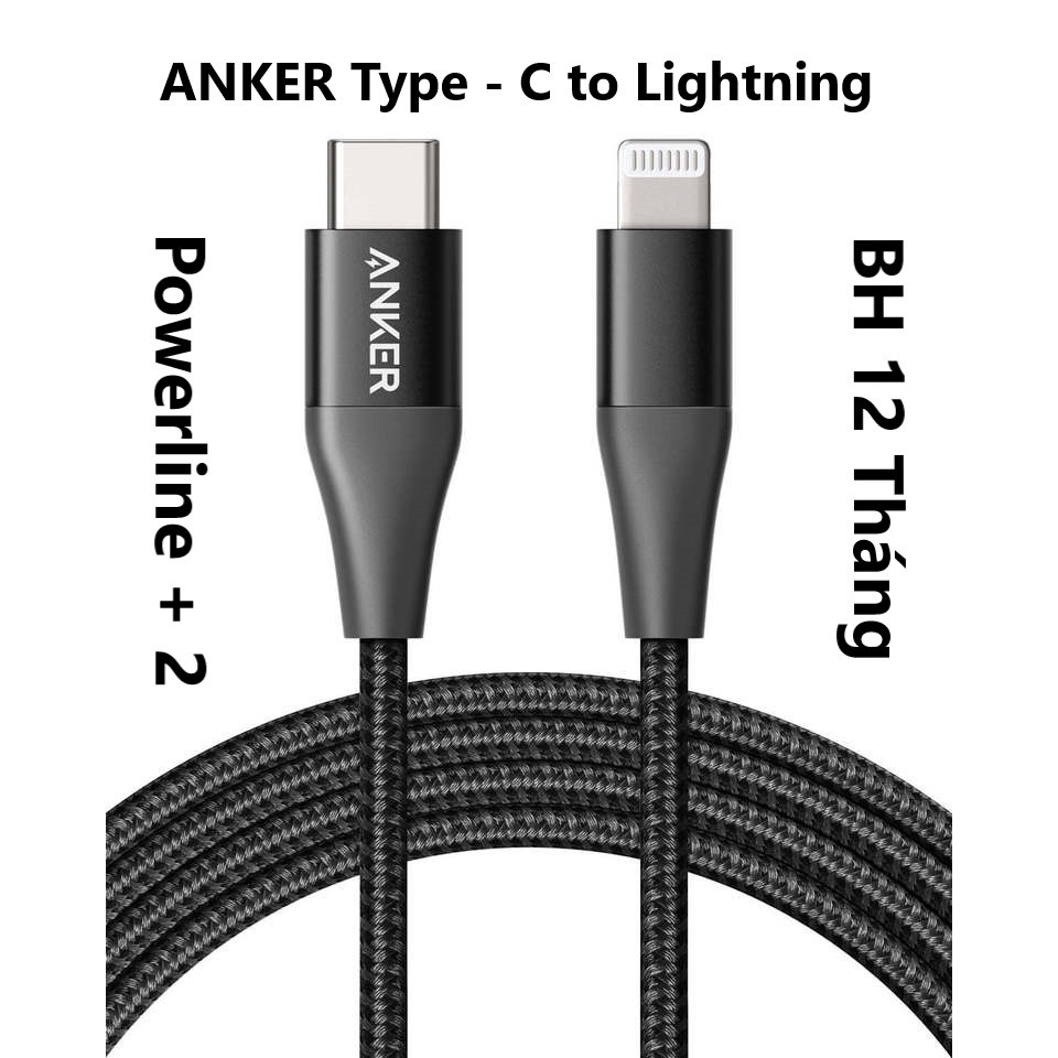 Cáp dù Anker Type - C to Lightning Powerline+ 2 - BH 12 Tháng (tặng kèm hộp đựng)