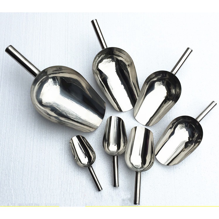 Xẻng Xúc Đá, Xúc Gạo Inox Có Tay Cầm