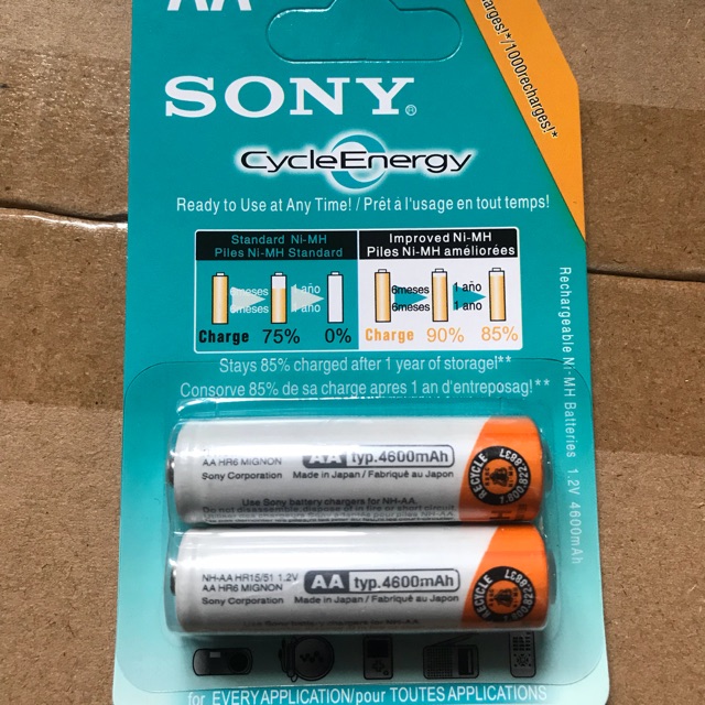 Pin sạc aa sony 1.2v 1 vỉ 2 viên