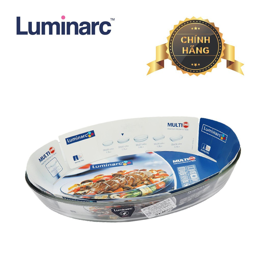 Khay nướng thủy tinh Luminarc oval 35*27- J1339