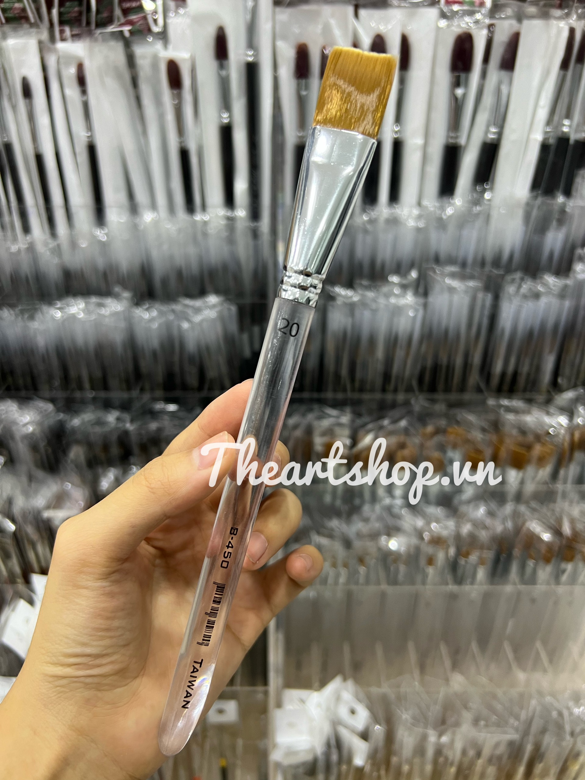 Cọ vẽ đầu dẹt thân trong (B450)