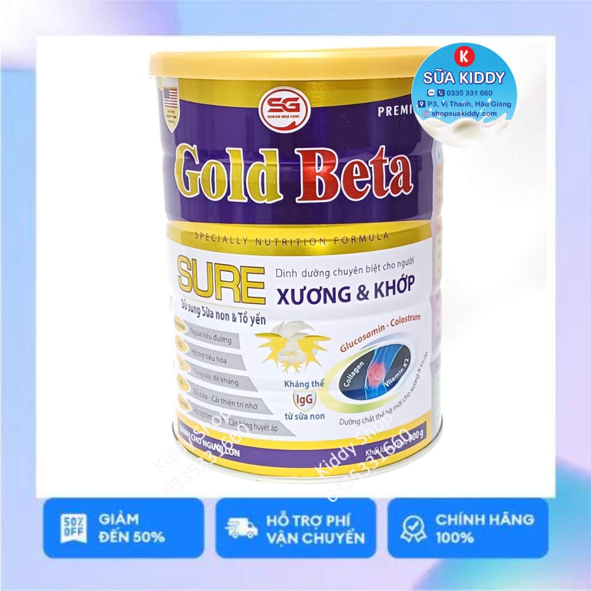 Sữa bột Gold Beta sure xương khớp 900g (GOLDMILK) (kiddy1234)