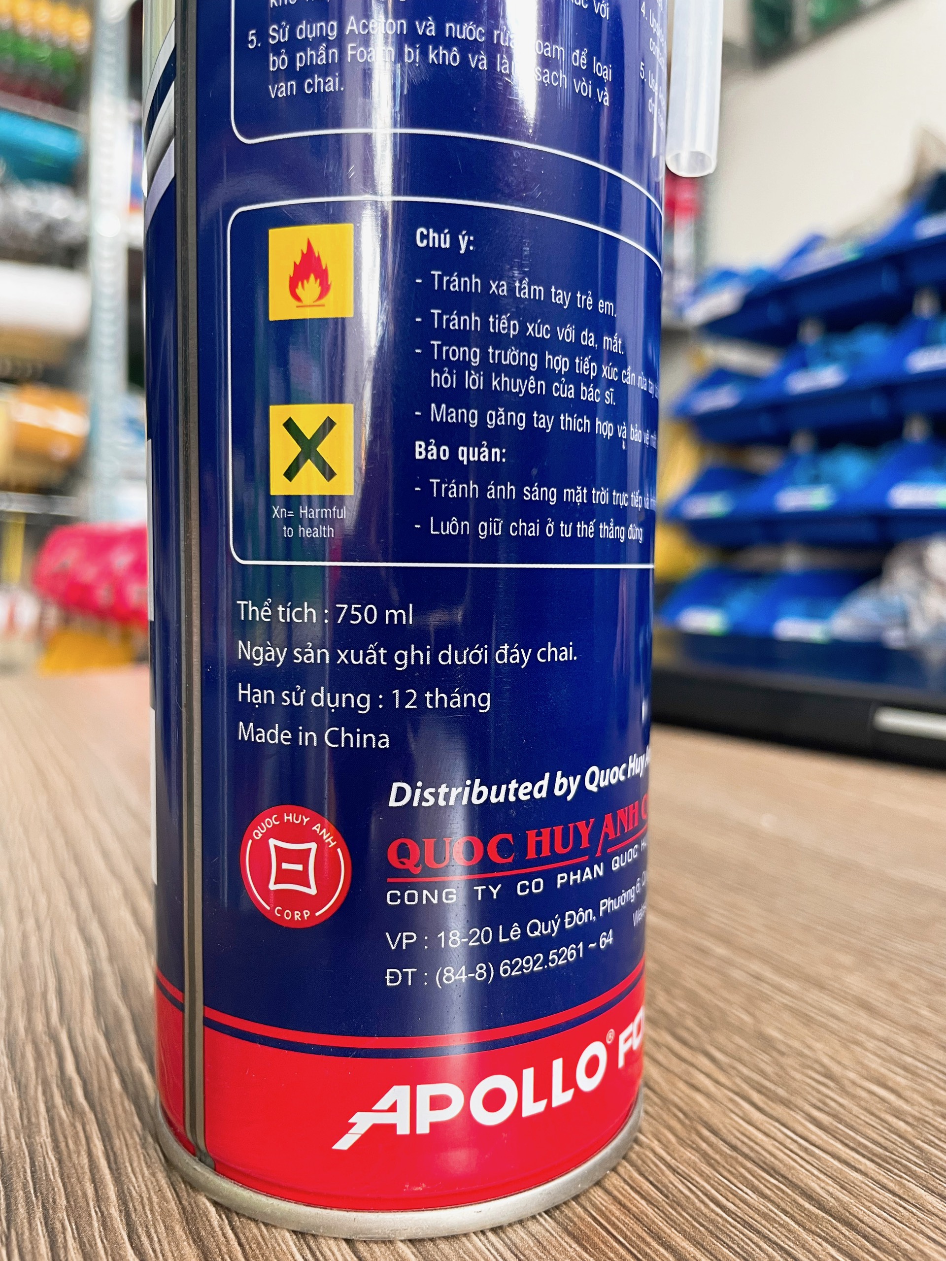 Keo bọt nở Apollo Foam 750ml + vòi xịt