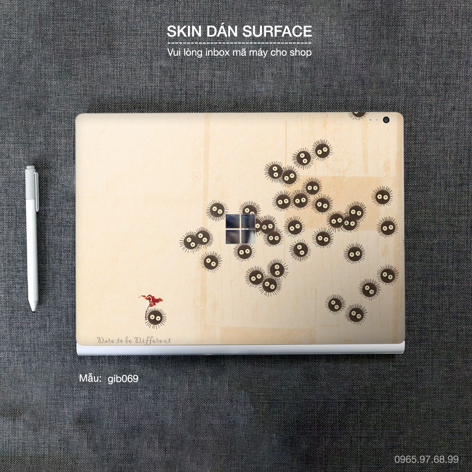Decal Skin dán Surface Pro / Laptop / Go / Book mẫu Ghibli (inbox mã máy cho shop)