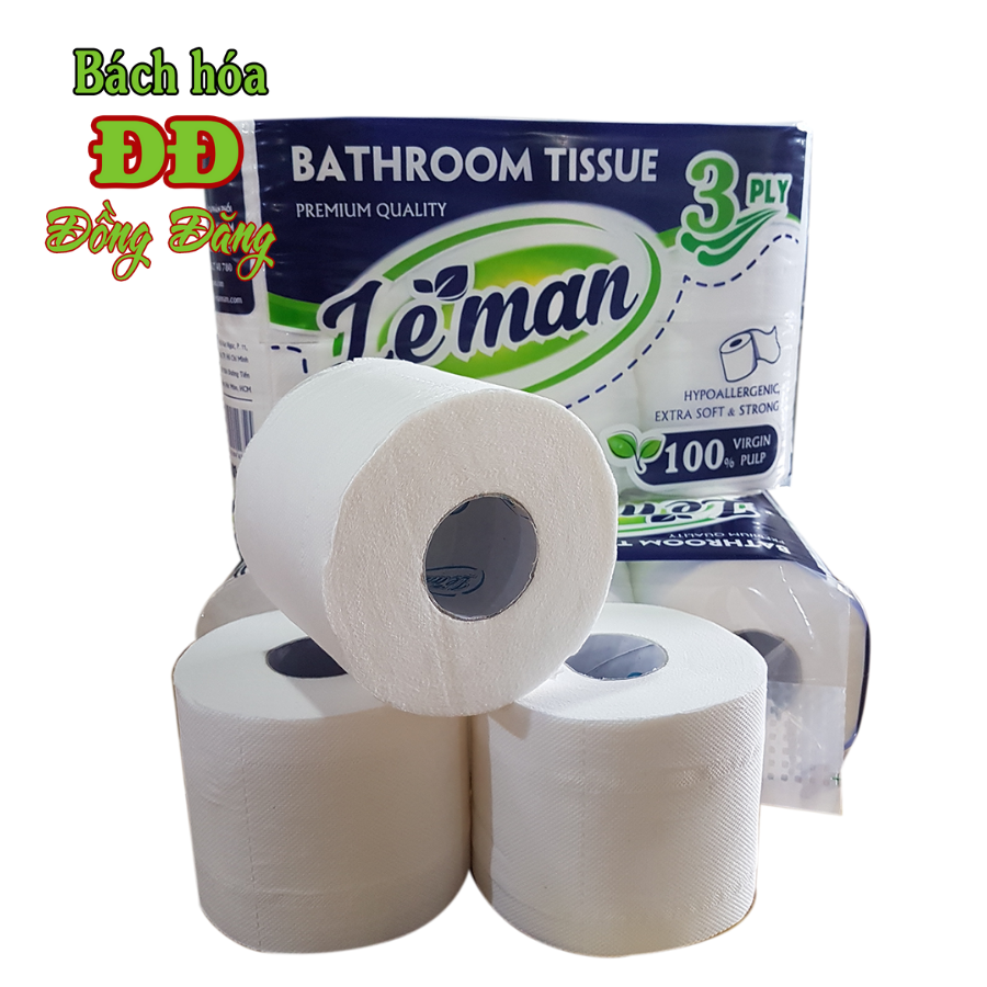 Combo (3 lốc) giấy vệ sinh cao cấp Leman Xanh - lốc 6 cuộn