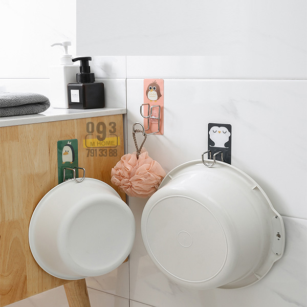 Strong adhesive washbasin hook bathroom wall without trace hook creative bathroom wall hanging basin rack