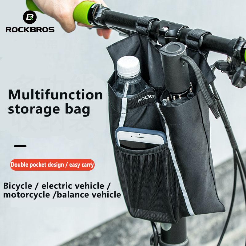 ROCKBROS Bicycle Bag Electric Car Hanging Bag Bike Storage Bag Mobile Phone Bag Front Handlebar Pocket Double-layer Hanging Bag  Portable Bag