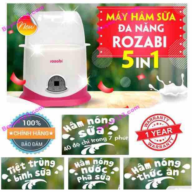 Máy hâm sữa siêu tốc 5 chức năng rozabi mới
