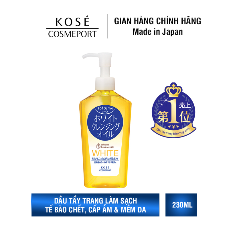 Dầu Tẩy Trang Làm Sạch Tế Bào Chết Kosé Cosmeport Softymo White Cleansing Oil 230ml