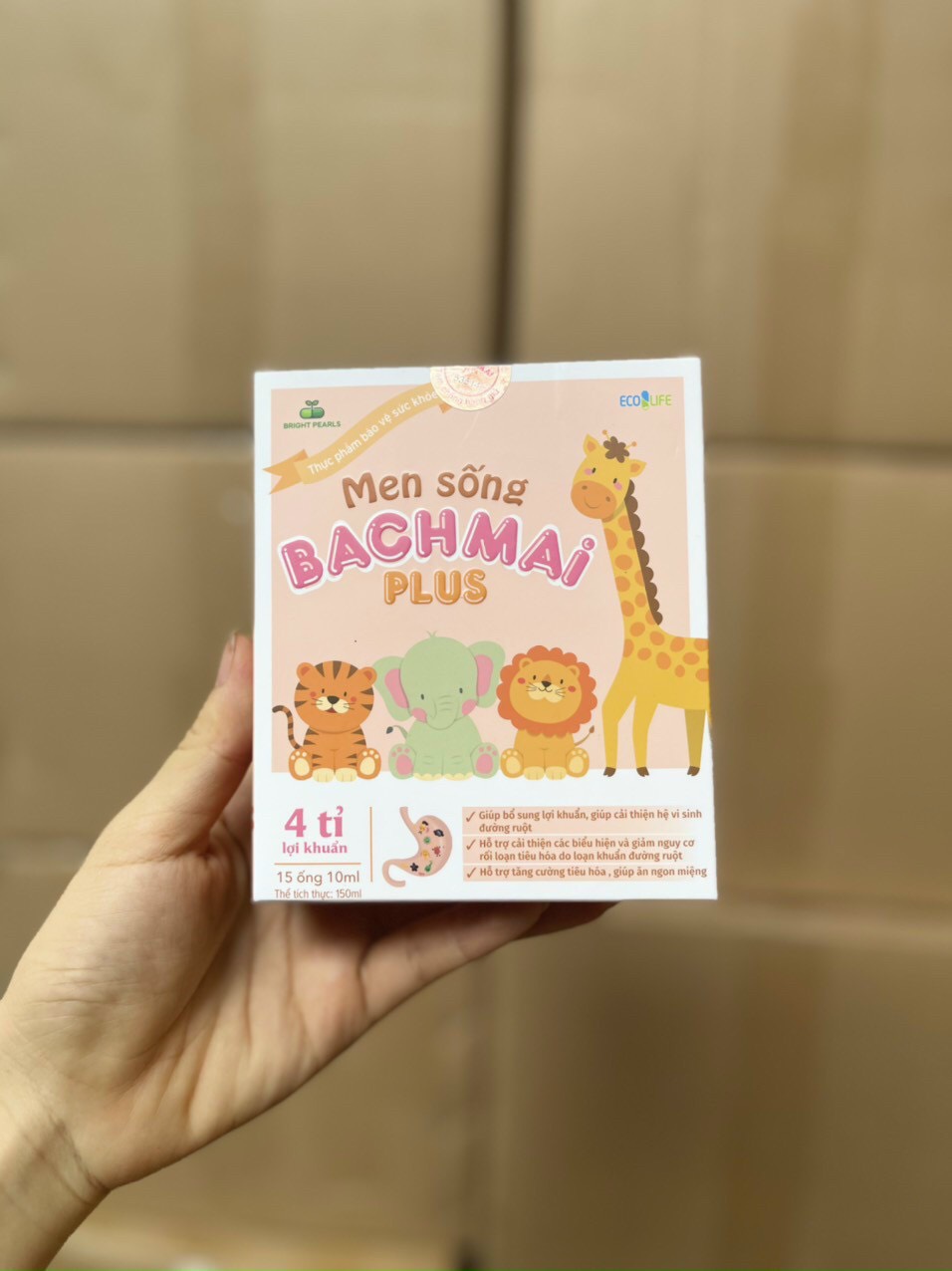 Men sống Bạch Mai Plus hộp 15 ống
