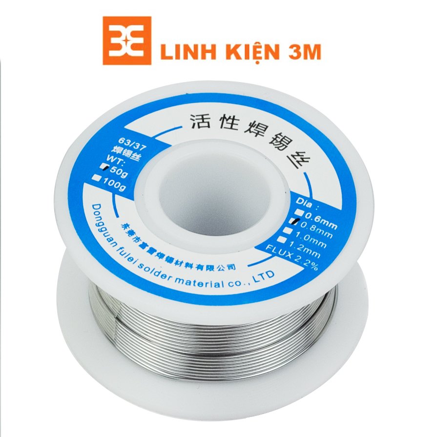 Thiếc Hàn 63A-63% 0.8 50g, 100g