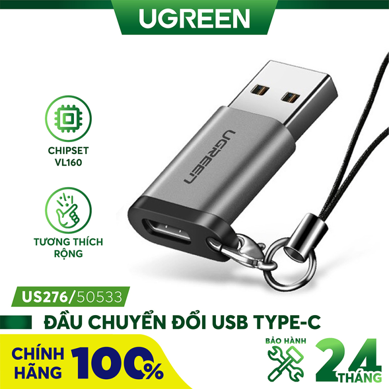 Bảng giá Đầu chuyển đổi USB type C cổng cái sang USB 3.0 cổng đực UGREEN US204 US276 Phong Vũ