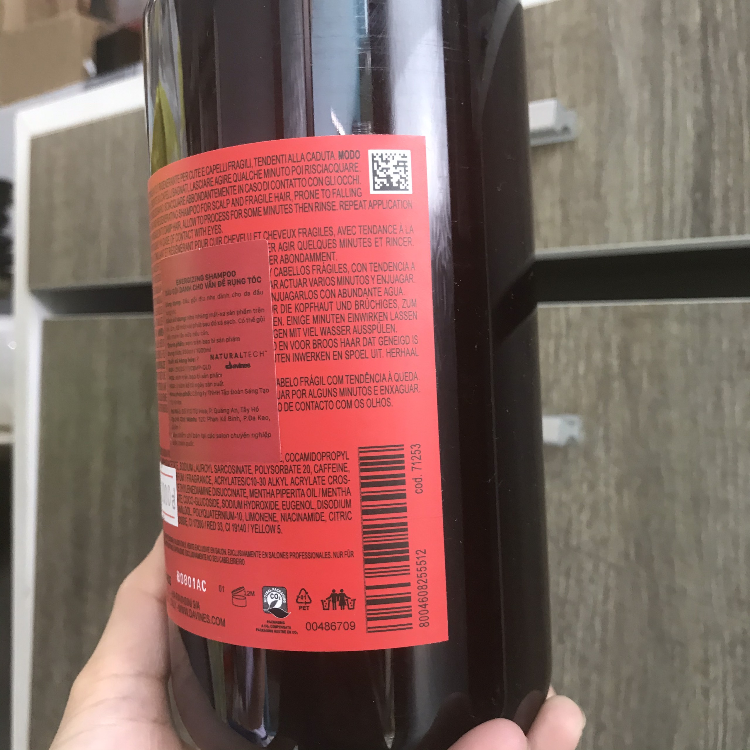 ✅[Chính hãng_giá sỉ ]DẦU GỘI DAVINES ENERGIZING CHỐNG RỤNG TÓC 1000ML