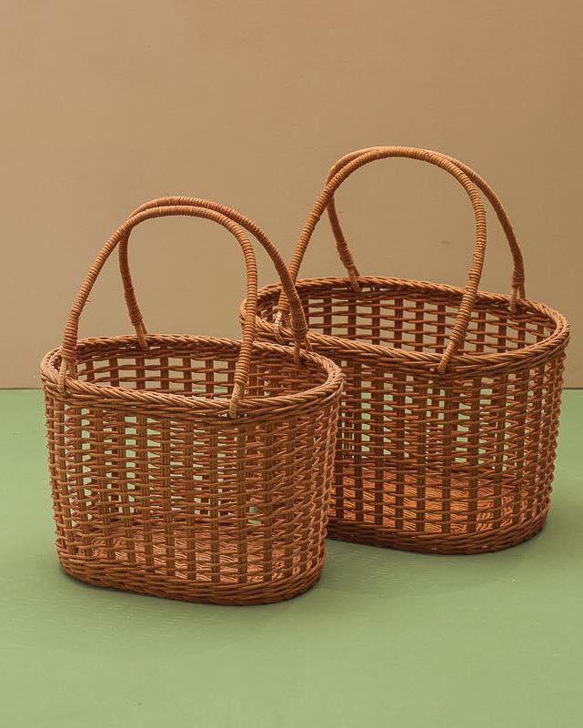 Túi mây vintage siêu xinh đan lưới phong cách vintage kích thước 36 x 27 x h23 cm và  32 x 22 x h22 cm/ Giỏ Quà Tết/ Túi Đi Biển/ Picnic/ Trang Trí Homestay