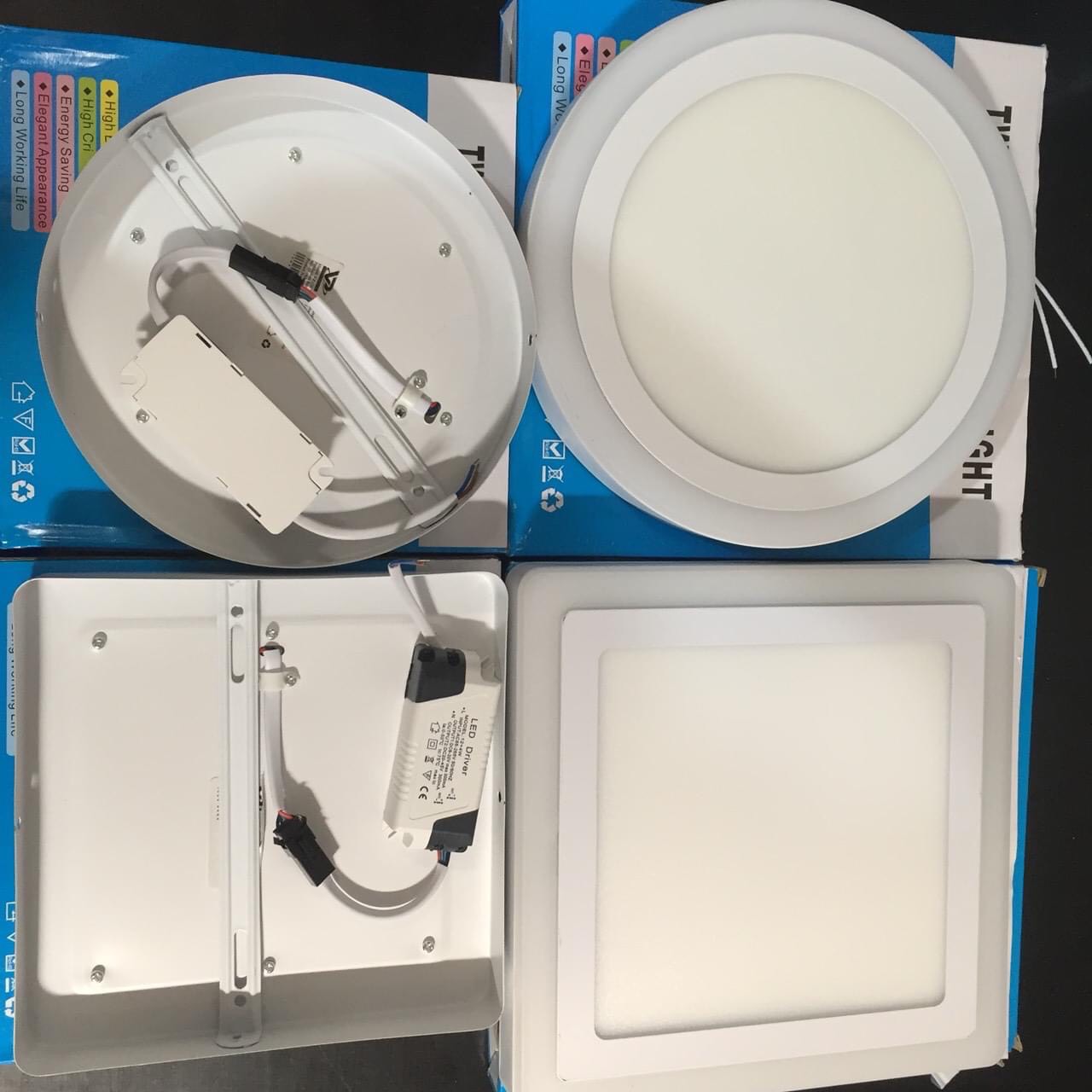 Đèn led ốp trần viền đổi màu 3 chế độ 12W+4