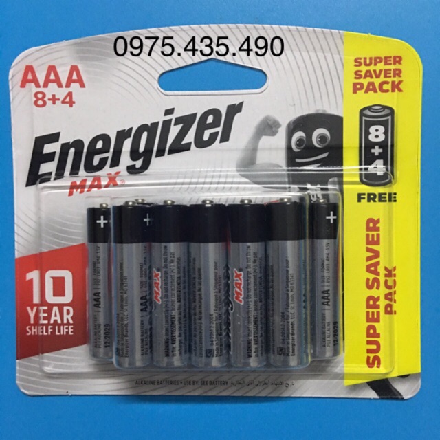 Pin aaa energizer chính hãng dksh alkaline vỉ 12 viên