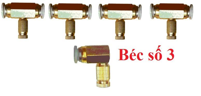 Bộ 5 đế đồng + béc phun sương làm mát (béc số 1, số 2, số 3)