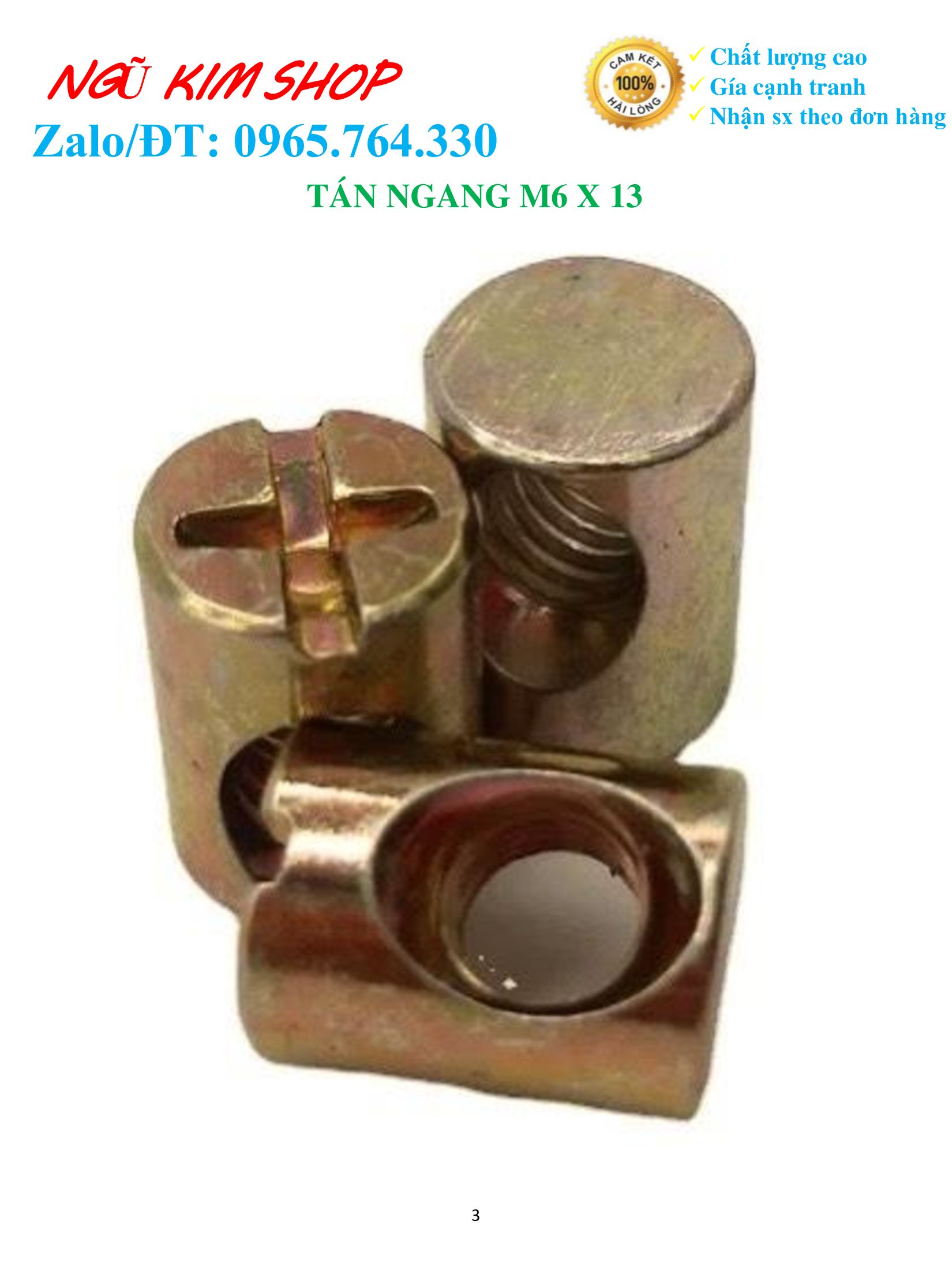 TÁN NGANG M6 x 13 _ ỐC TÁN NGANG