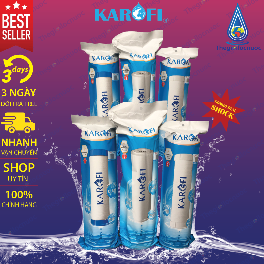 [HCM]2 Bộ 3 Lõi Lọc Nước Karofi 123