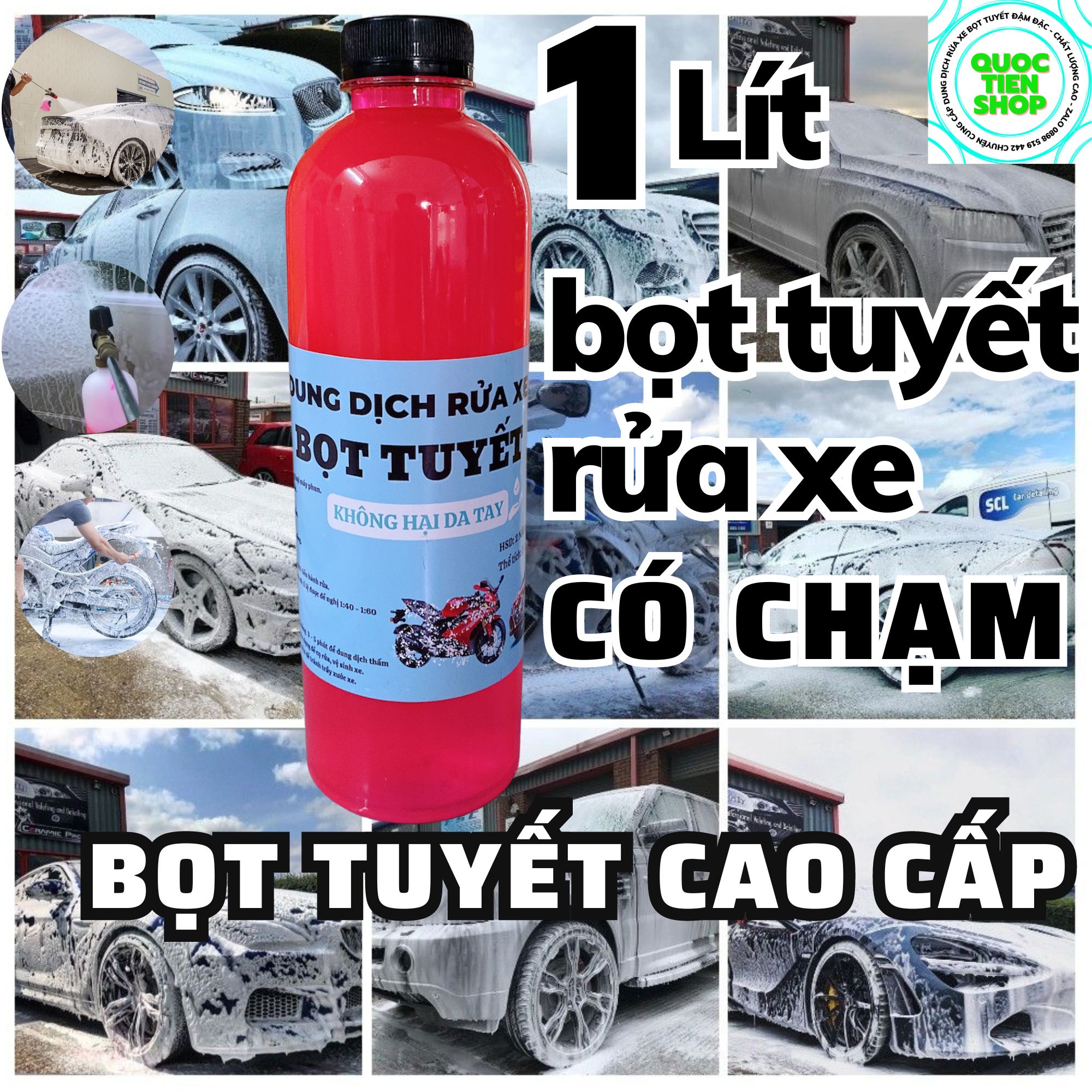 Dung Dịch Rửa Xe Bọt Tuyết CÓ CHẠM Chai 1 Lít (1000ml)