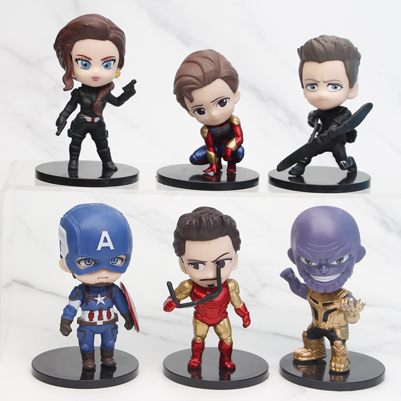 Đồ Chơi Mô hình 06 Nhân Vật Siêu Anh Hùng Chibi Marvel